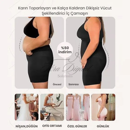 Curveon™ Karın Toparlayan ve Kalça Kaldıran Dikişsiz Vücut Şekillendirici İç Çamaşırı